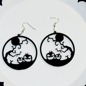 Spooky Jack o' Lantern Design Earrings